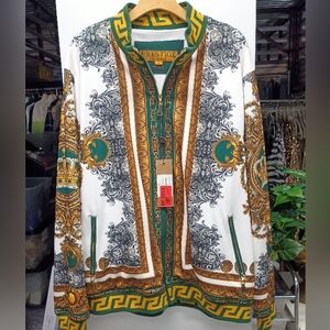 Green and Gold Casual Button Down Shirt